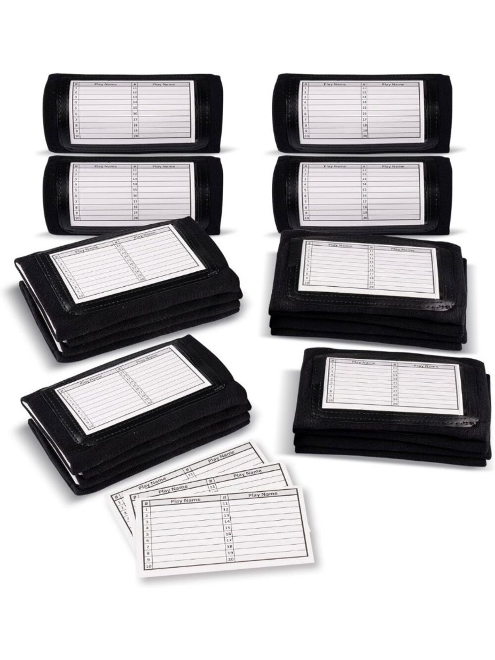 Softball & Football Wristbands for Plays - 20 Pack Adult Size Armbands - Black